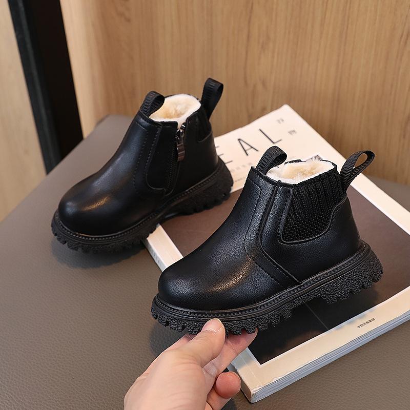 Dívčí podzimní a zimní nová móda pro malé holčičky Všestranné dětské boty krátké kozačky Kojenecké kozačky s měkkou podrážkou