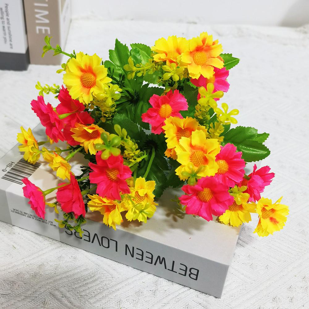 22*33CM One Bouquet 7Branch 28 Head Silk Daisy Artificial Decorative Flower DIY Wedding Floral Arrangement Home Room Table Decor