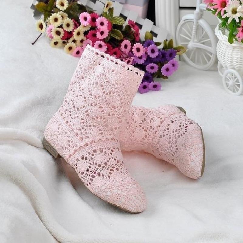 New Spring and Autumn Flat Heel Short Boots Hollow Boots Flat Single Boots Martin Boots Net Boots Hole Shoes Short Women's Boots