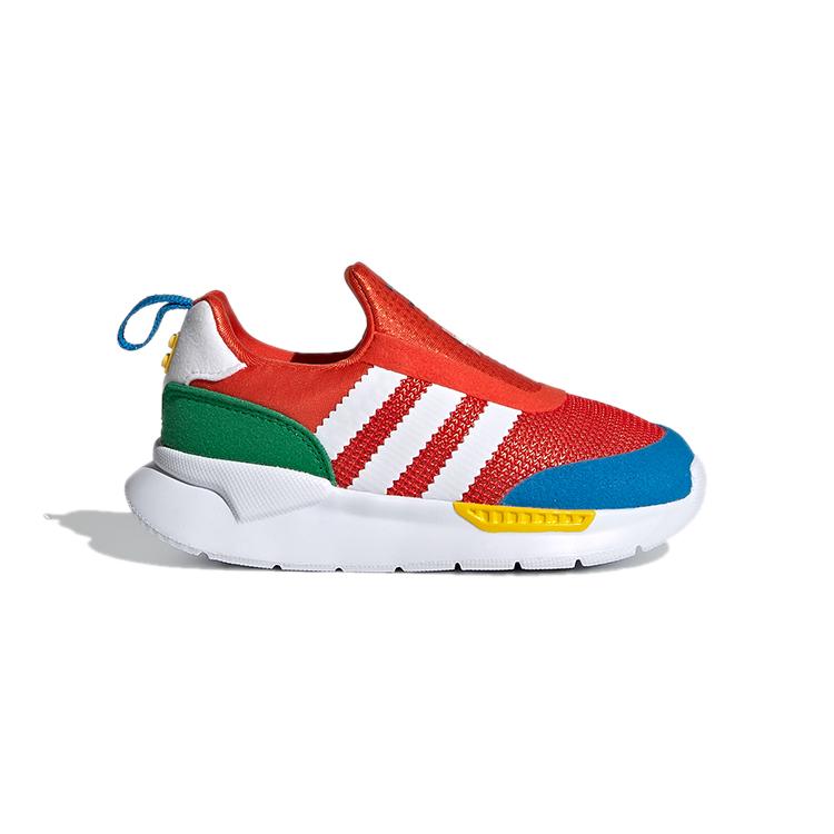 LEGO x Adidas Originals ZX 360 Cushioning Abrasion Resistant Breathable Low top Toddler Shoes Red Blue FX4959