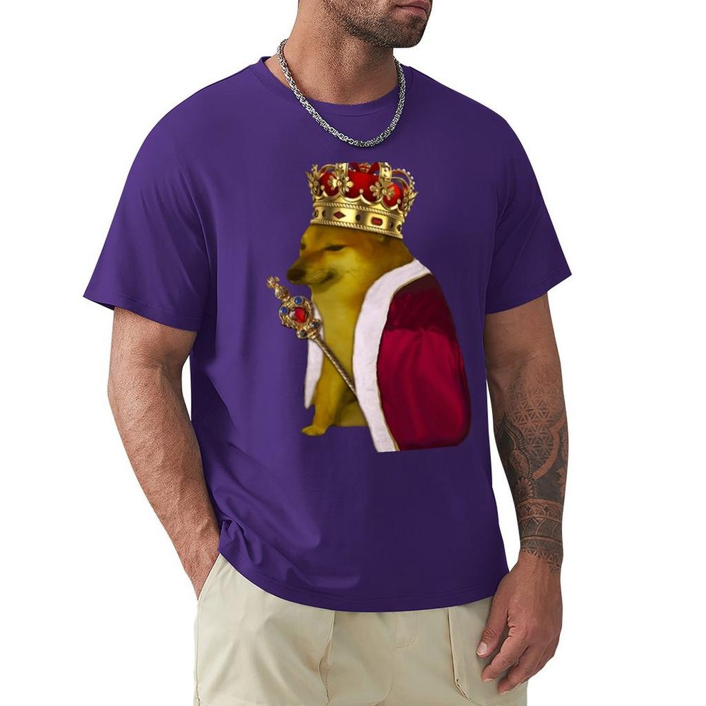 Cheems King T-Shirt Plus Size Tops Customs New Edition Workout Shirts For Men