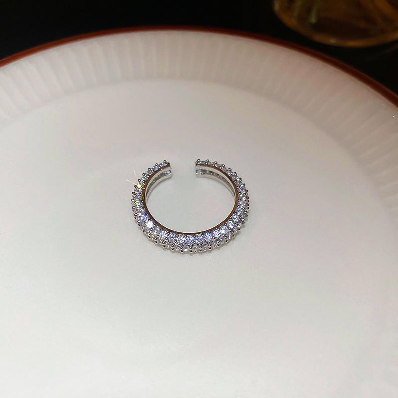 Maillard Vintage Geometric Flower Tiger's Eye Open Ring Simple Index Finger Ring Jewelry