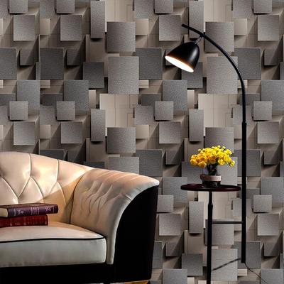 Papel tapiz de PVC con diseño de cuadrícula tridimensional 3D, simple y elegante, para mejorar el hogar, materiales de construcción, papel tapiz autoadhesivo para pared de TV, 1 unidad