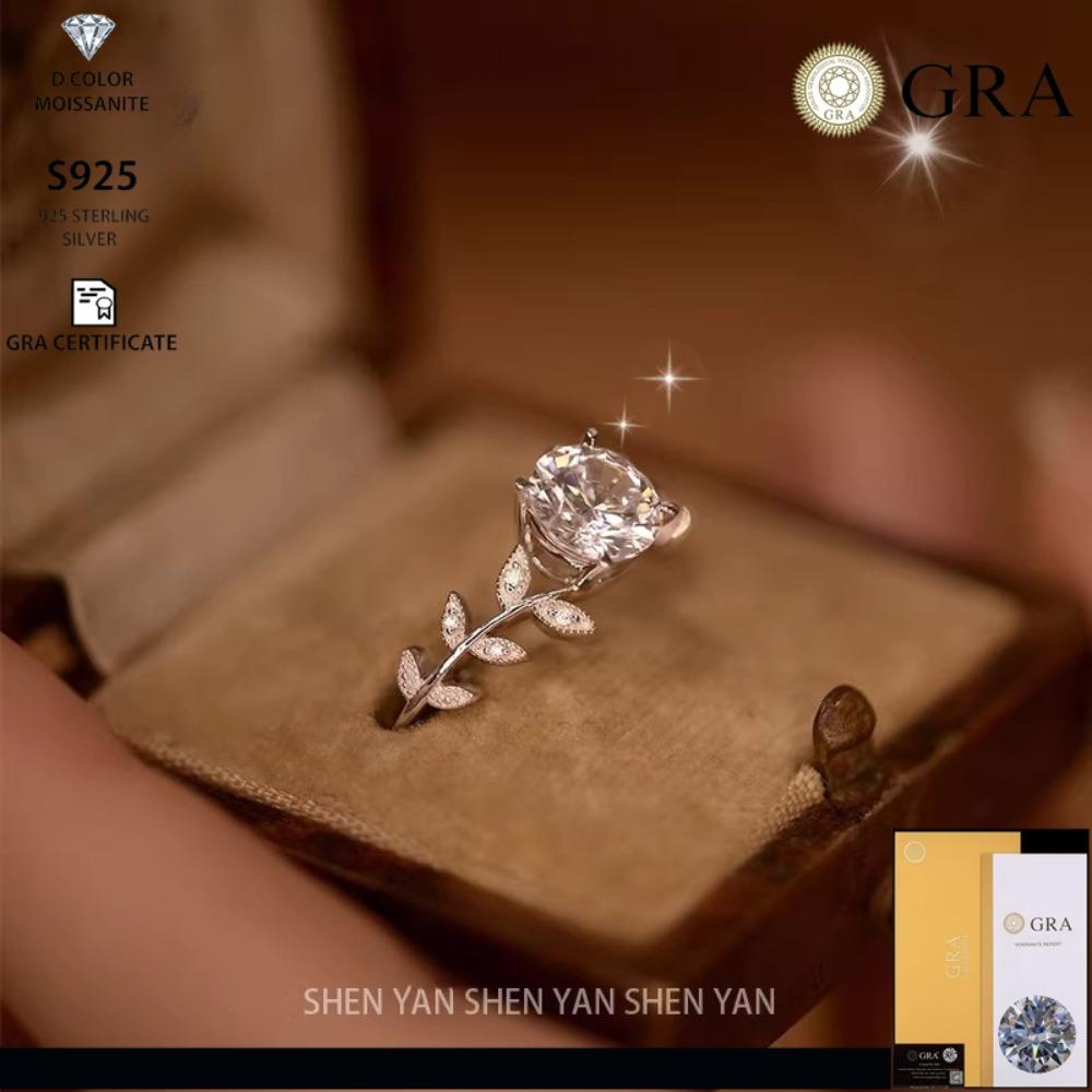 S925 Silver Ring Moissanite Laurel Muse Temperament Premium Ring Gift for Girlfriend