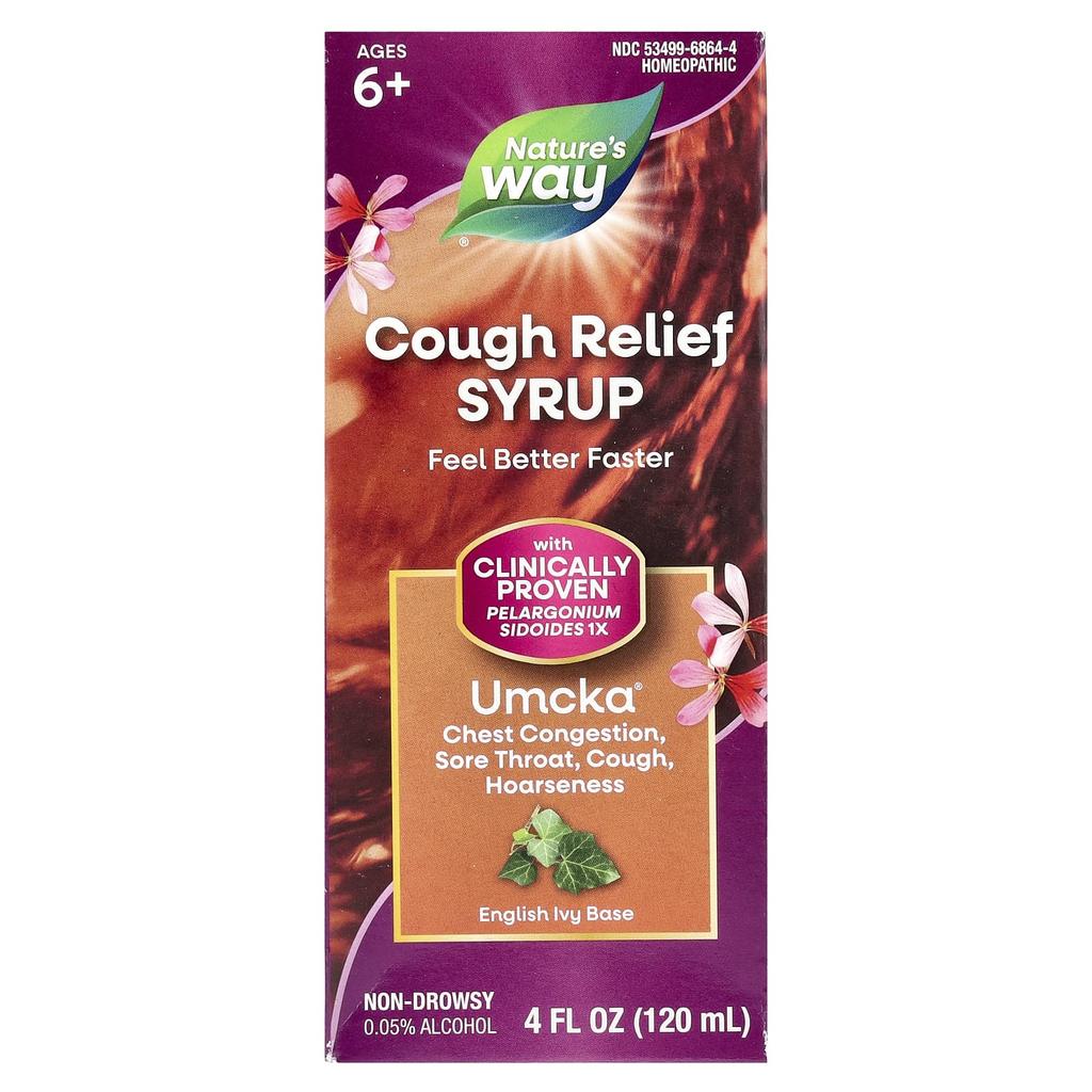 Nature'S Way, Umcka, Cough Relief Syrup, Ages 6+, 120 Ml (4 Fl Oz)