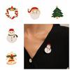 Bell Christmas Brooch Snow Man Dripping Oil Lapel Pin Personality Santa Claus Enamel Pins  Women