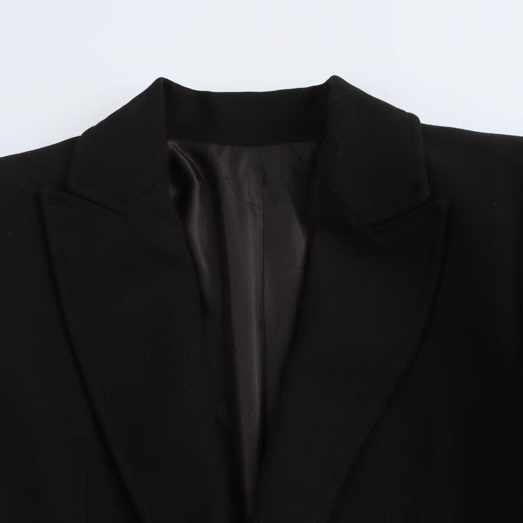 2024 Autumn Women's European & American Style Slim Fit Suit Jacket with Metal Buckle