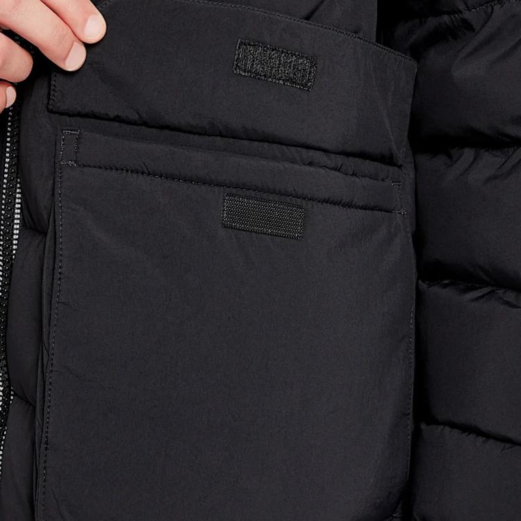Nike Down Jacket Hooded Fashion Comfortable Windproof Warm Duck Down Mid-Length Kids Jackets Black HV1600-010