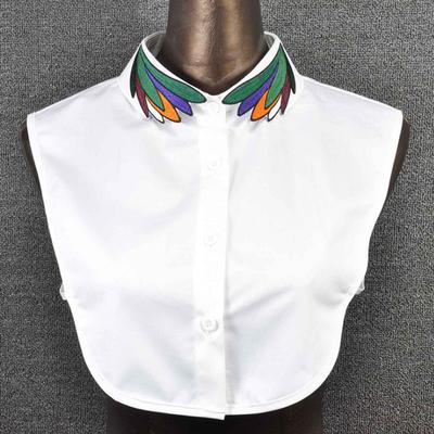 Damen Hemd mit falschem Kragen Weiß Falscher Kragen Damen Abnehmbare Kragen Stickerei Baumwolle Falscher Kragen Hemd Abnehmbarer Kragen Frau