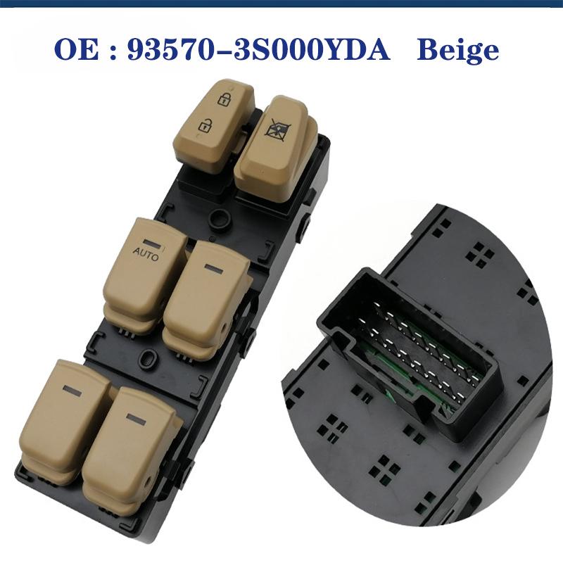 For Hyundai Sonata 2011 2012 2013 2014 Electric Power Window Lifter Control Switch Button 93570-3S000 Provide (Black/Beige/Grey)