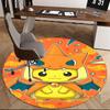 1pc Pikachu & Charmander Pokémon Anime Design Round Carpet - Office Chair Mat, Non-Slip Rug for Home Decor, Living Room, Bedroom, Game Room