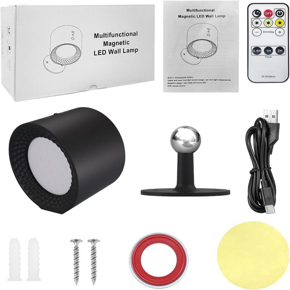 Led Wall Light Double Head Bedroom Wall Lamp Touch Control Wireless USB Recharge Portable Night Light Room Writing Reading Lamps