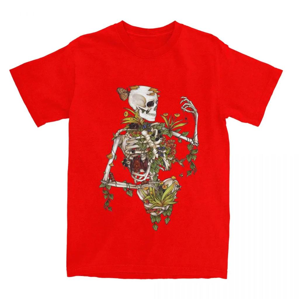Crazy Bones Und Botanik T-Shirts Herren Damen Reine Pflanzen Skelett Schädel Kunst T-Shirts Shirt Bedruckte Kleidung