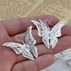 3D Hollow Pointed Butterfly Crystal Flower Necklace Alloy Fashion Exquisite Flying Wings Butterfly Necklace Ladies Jewelr