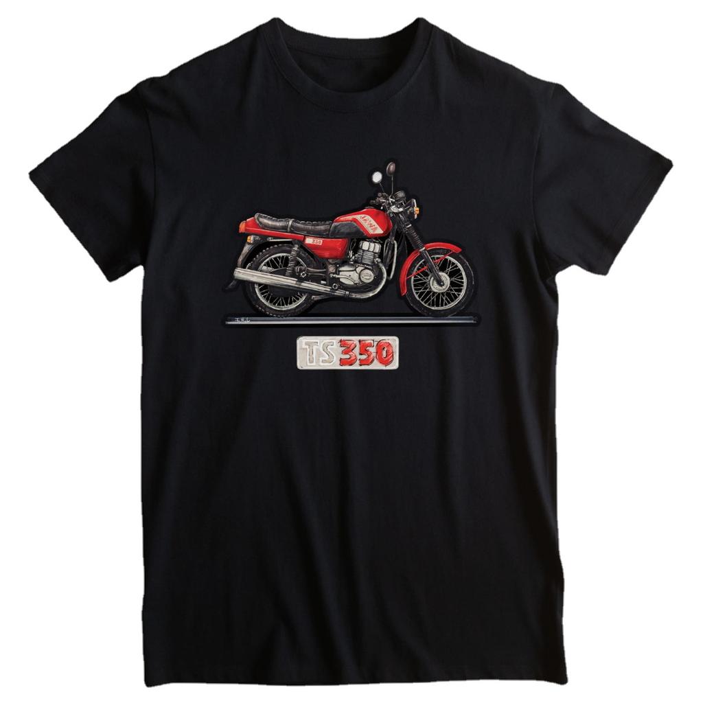 T-shirt Moto Classique Jawa 350 Tchécoslovaquie Été Coton Manches Courtes Col Rond Homme Nouveau S3XL