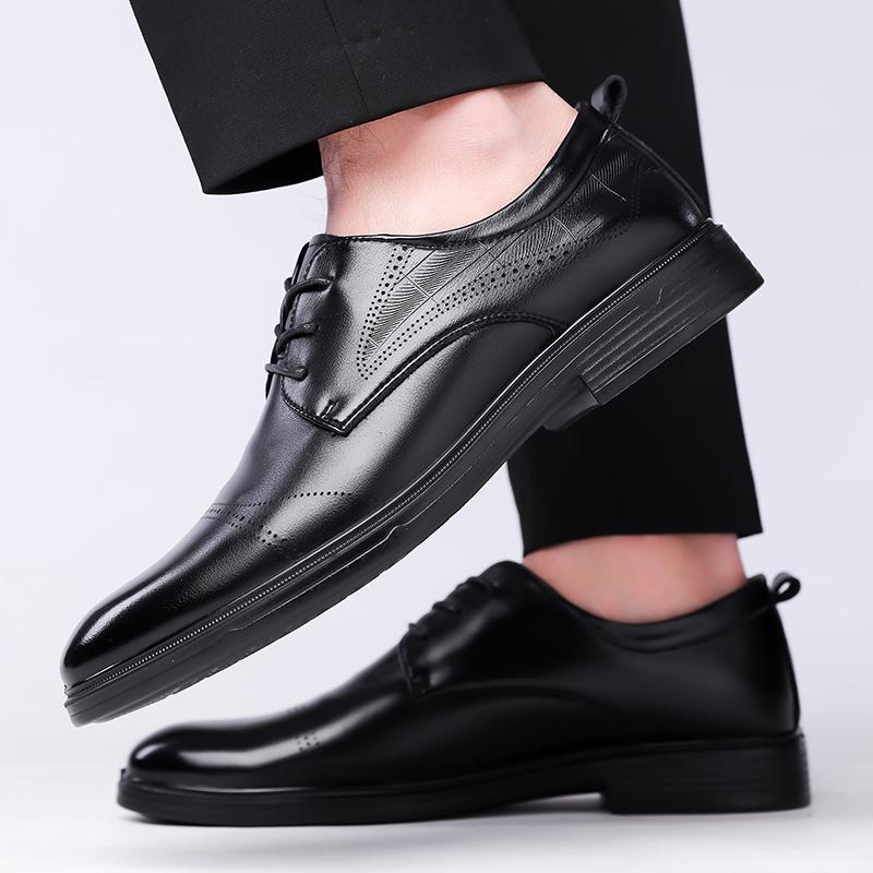 Luxury Brand Male Dress Flats New Classic Men Oxfords Shoes Men Lace-Up Business Shoes All-match Male Casual Leather Footwear