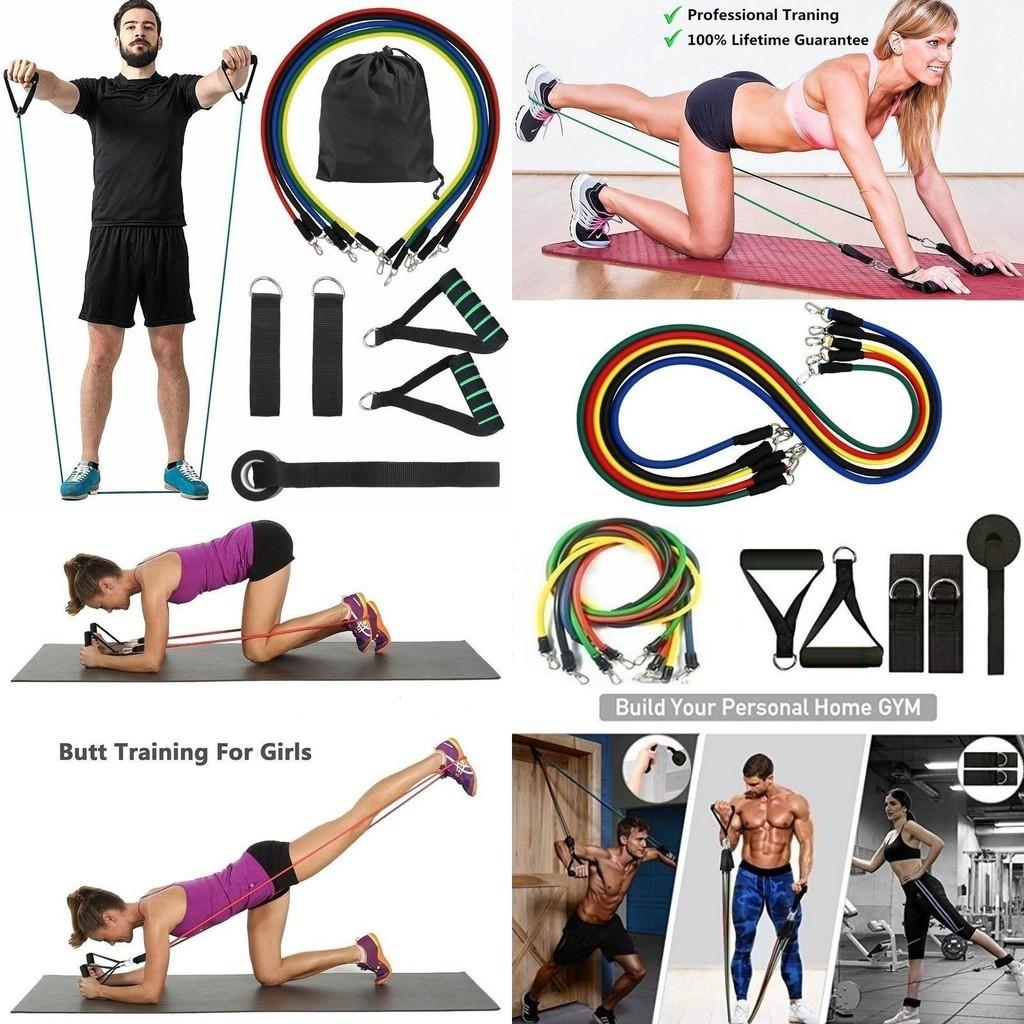 Versatile 11pcs/set Resistance Bands Exercise Rubber Tubes For Home Gym Training