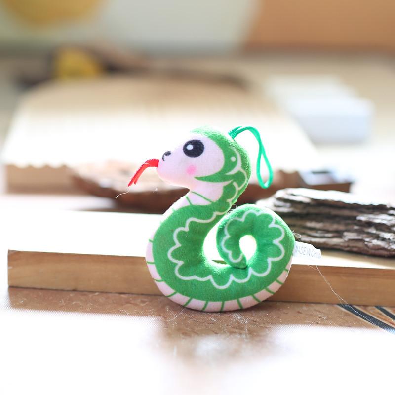 

Змея Мини Животное Наполнитель Плюшевая Игрушка Мультяшный Брелок Украшение для Рюкзака Кукла 10cm/3.94in зелёный