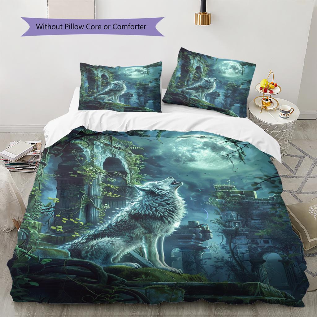 Cartoon Pattern Bedding Quilt Set Quilt Cover Pillowcase Home Decoration Birthday Gift (1 * duvet cover + 2 * pillowcase, without core)