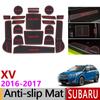 Tapete antiderrapante para porta de correr, porta-copos de borracha para Subaru XV 2016 2017 Facelift Crosstrek WRX STI Acessórios Adesivos Estilo de carro