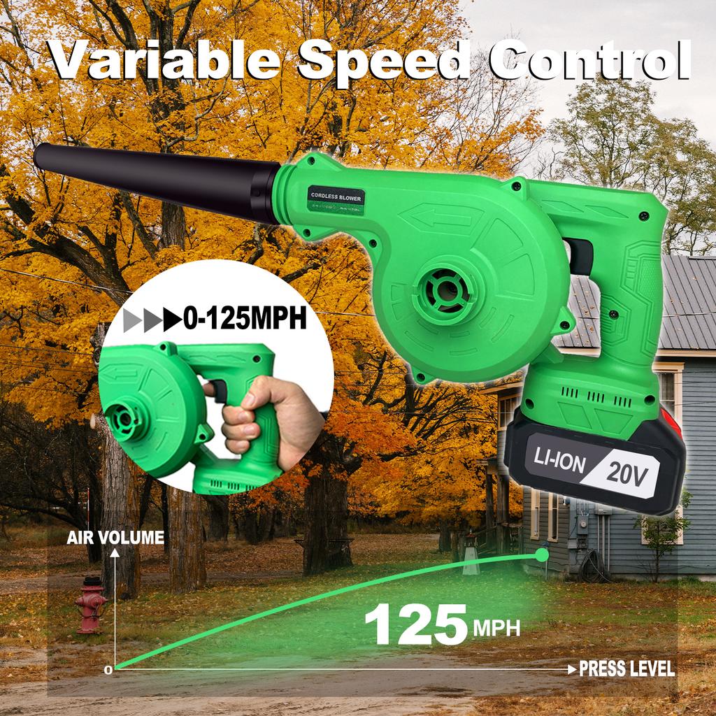 20V Cordless Electric Blower Powerful Leaf Cleaner with Battery Power Drop Shipping for EU