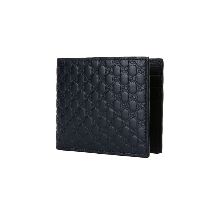 Gucci Vintage Logo Ražbovaný Krátky Dvojitý Kožený Peňaženka Pánska Peňaženka Námornícka Modrá 260987-BMJ1N-4009