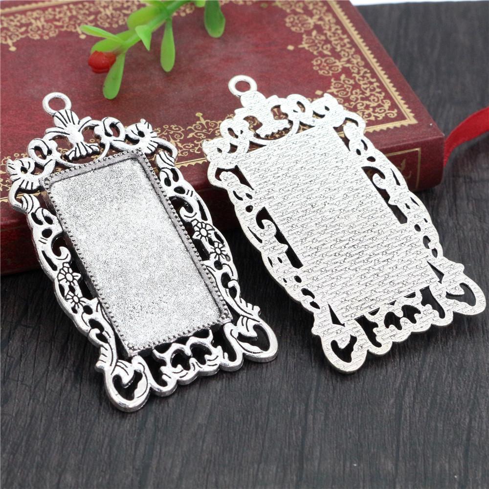 

New Fashion 5pcs 19x38mm Inner Size 2 Colors Rectangle Cabochon Base Charms Pendant,Fit 19*38mm Rectangle Glass Cabochons античный серебряного