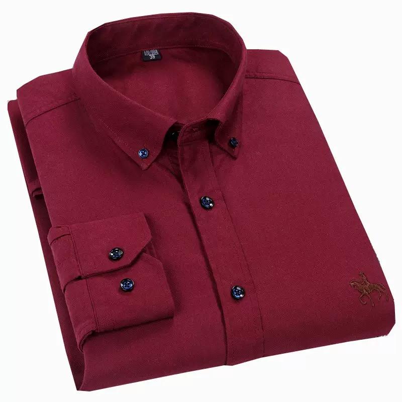 Trend Hub Cămașă Oxford 100% Bumbac Pur Pentru Bărbați Mânecă Scurtă Solidă Cu Dungi Casual Afaceri Social Formal Cămăși de Rochie