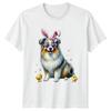 Dog Wearing Bunny Ears And Heart Unisexs TShirt Australian Shepherd Easter