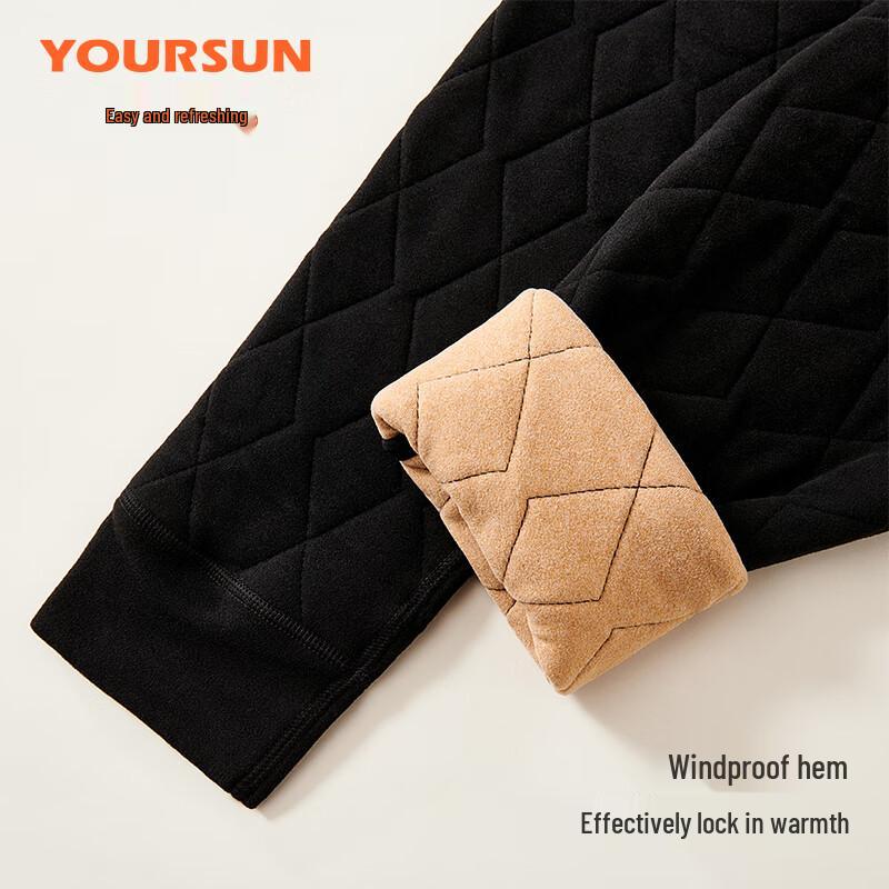 Yiershuang Men's Wool Blend Thickened Thermal Long Johns