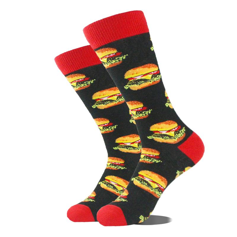 Men Dinosaur Astronaut Planet Crew Socks Harajuku Big Size Sokken Unisex Skateboard Divertidos Happy Design Hip Hop Funny Socks