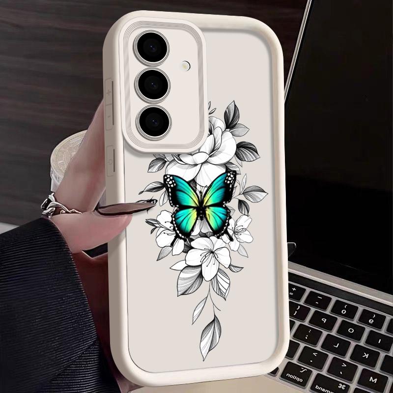 Case For Samsung Galaxy S24 S21 FE S25 S24 S23 S22 Ultra A56 A55 A54 A16 A15 A35 A25 5G Charming Butterfly Print TPU Phone Cover