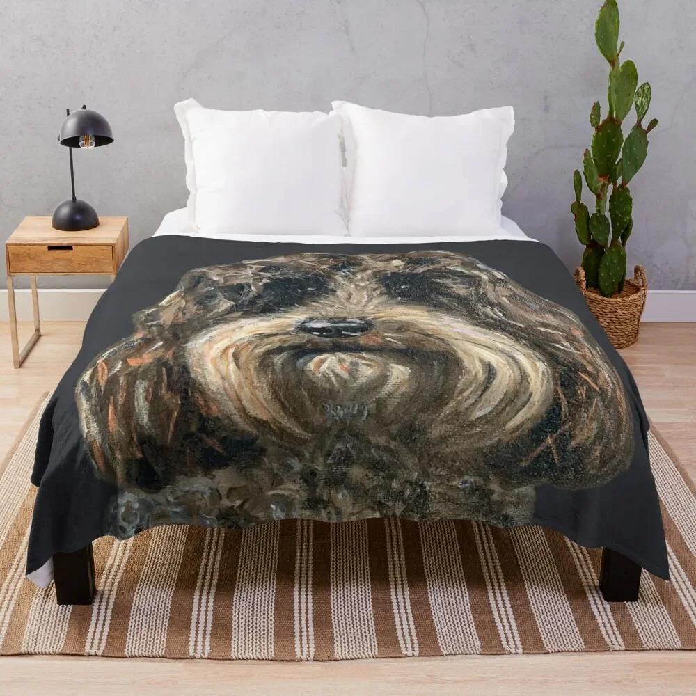 Labradoodle Doodle Dog Flannel Throw Blanket Cute Kawaii Dog Lightweight Super Soft for Sofa Couch Bed Festival Birthday Gift