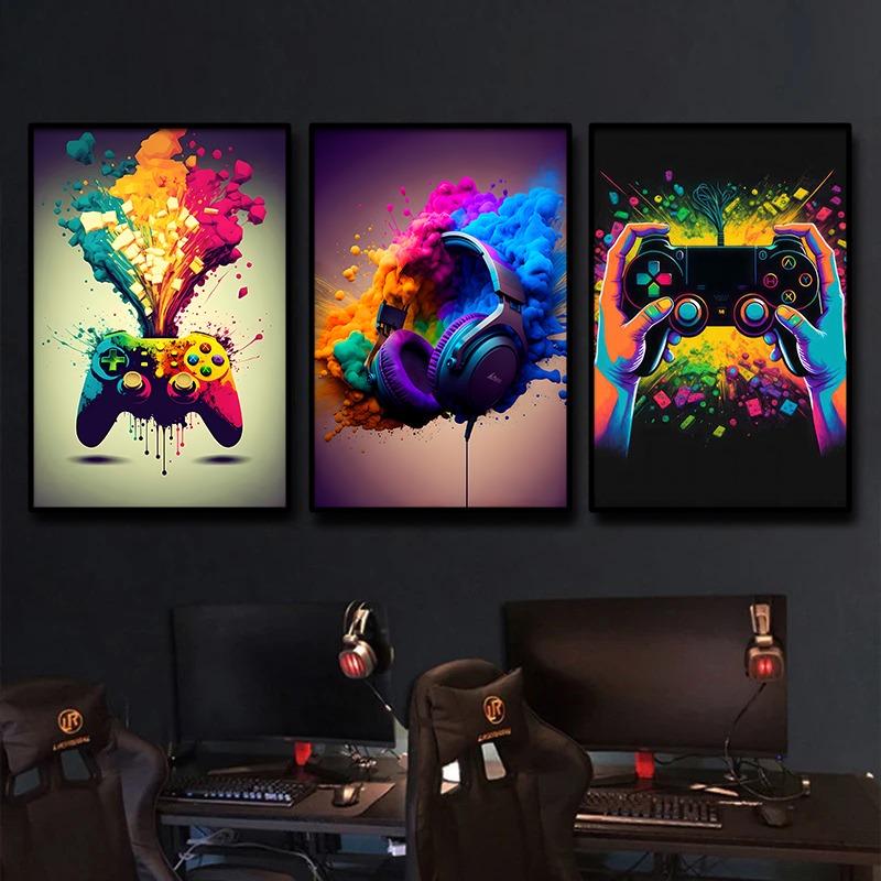 Colorful Game Controller Wall Art Poster Prints Nordic Aesthetic Picture Canvas Painting Gaming Boy Room Home Decoration