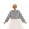 Girls' Faux Rabbit Fur Long-Sleeved Cape Coat