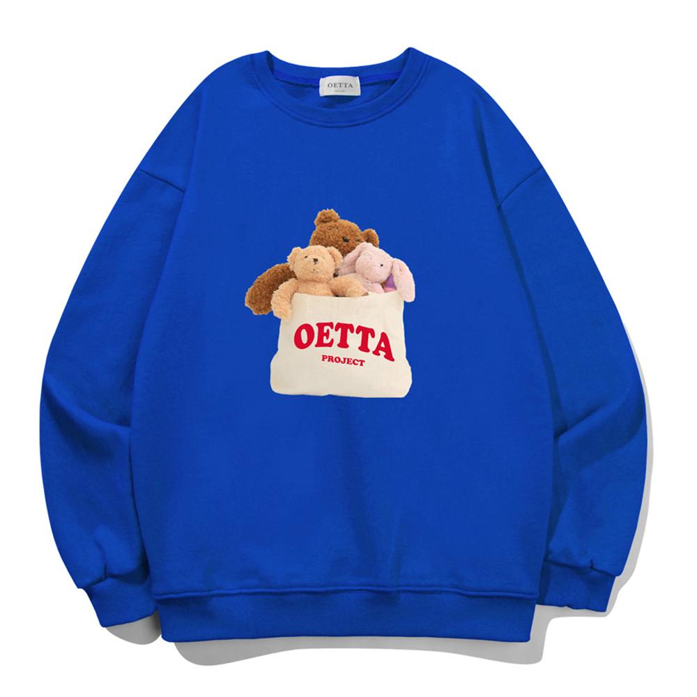 Свитшот оверсайз Yda Friends с плюшевым мишкой_Ot3D031Bu Blue/2Xl