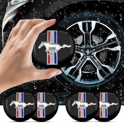 4 pièces Style de voiture 56mm Emblème Centre de roue Cache-moyeux Autocollants Pour Mustang Universel Grande Taille Mustang Shelby GT Accessoires de voiture