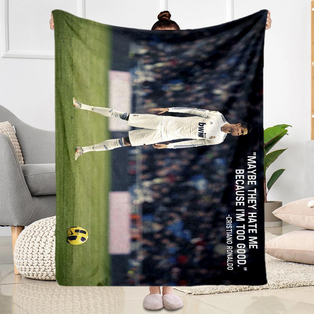 Ronaldo's Motivational Quote Blanket Comfortable Suitable for Seaside Livingroom Bed All-Season Use Warmthful Decor
