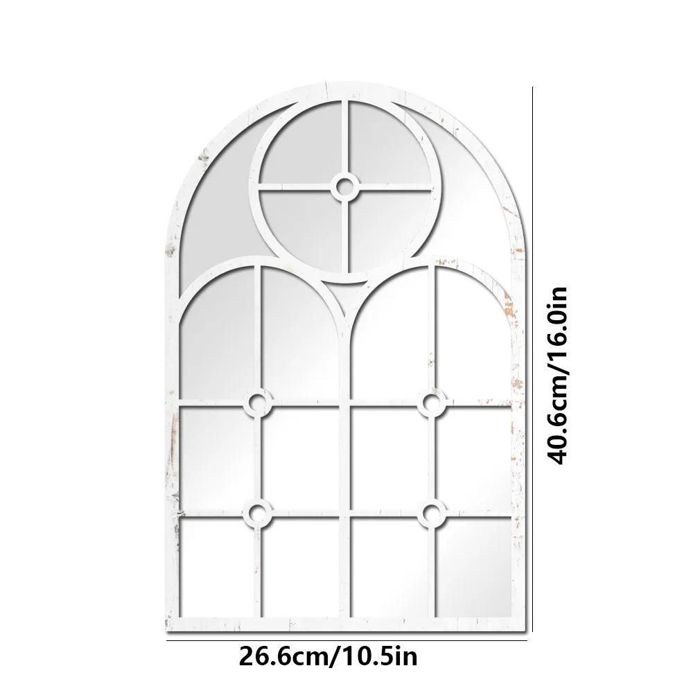 

1/3Pcs Gothic Mirrors Wall Decor Spooky Gothic Arched Wall Mirrors Vintage Cathedral Arch Frame Mirror Decorative Goth Mirror