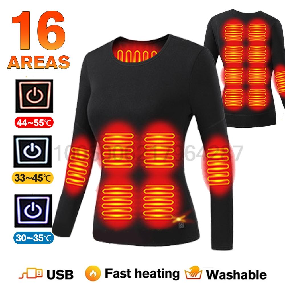 Winter Heated Underwear Set Women Men