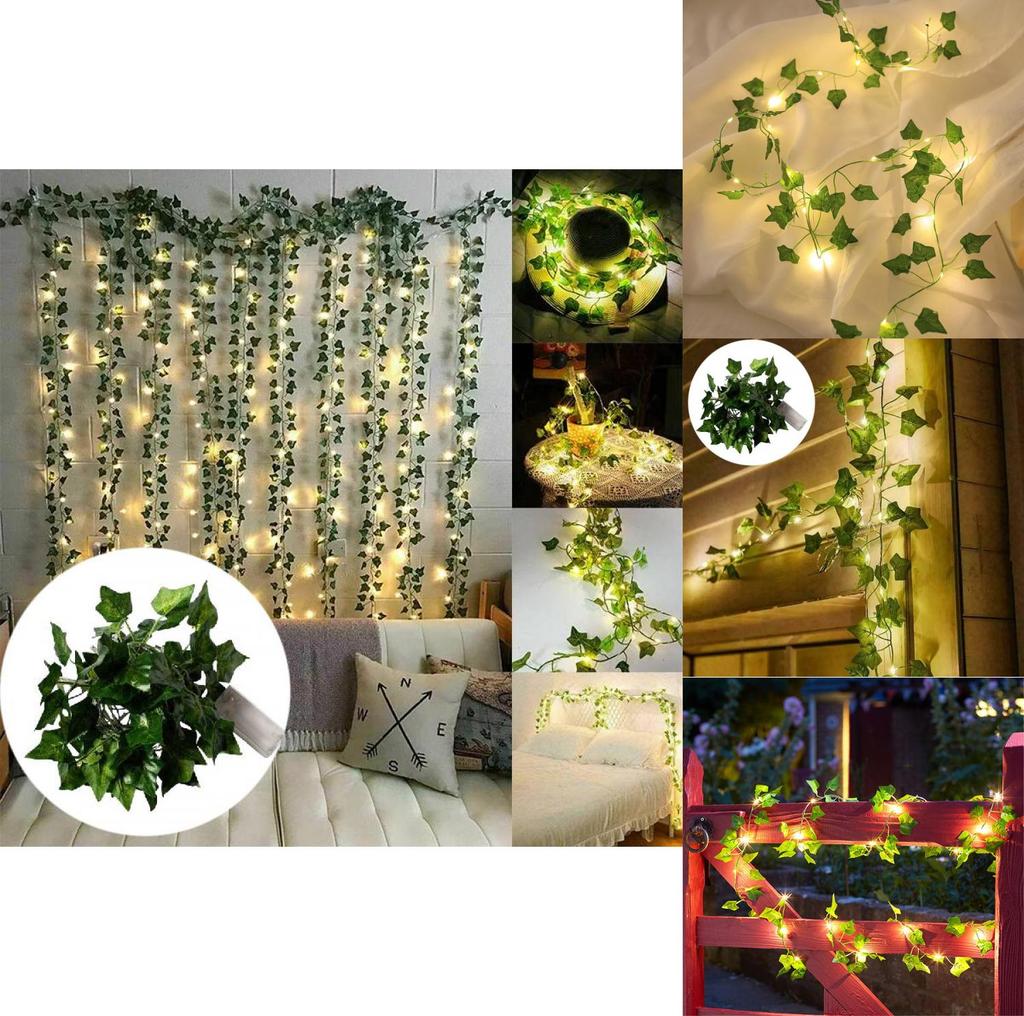 Vibrant Solar Powered Led Ivy String Lights With Lifelike Green Leaves For Cozy Outdoor Spaces