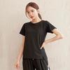 2022 Women's Plus Size Loose Short Sleeve Yoga Fitness Top - Solid Color, Round Neck