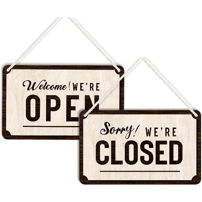 Business Hours Sign, Changeable Store Time Mark with Stickers, Open-Closed Business Sign, Coffee Bar Shop Restaurant Store Office Door Window, 13.76 046ZSCP
