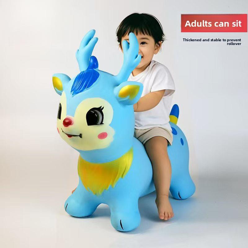 Inflatable Jumping Deer Ride On Toy Kids Jumping Horse Thickened PVC Design for Safe Children Indoor Outdoor Play