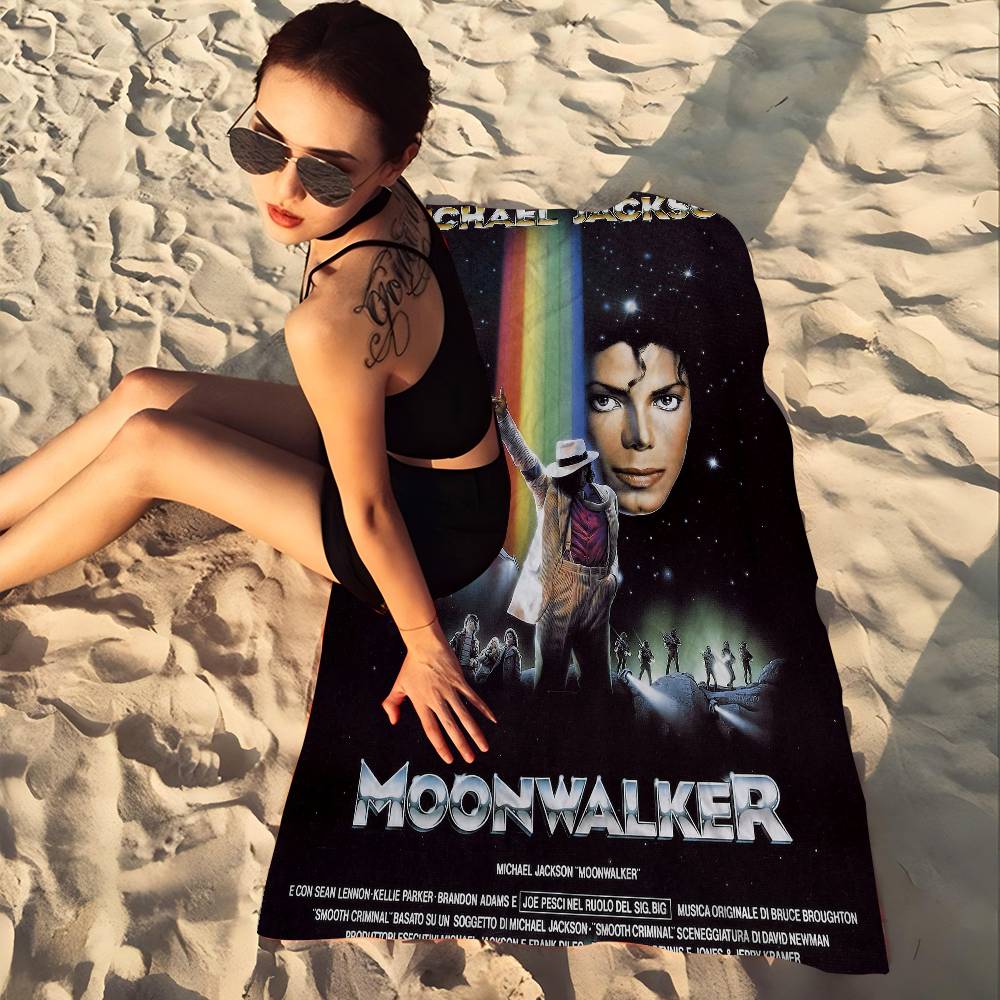 Famoso Cantante M-Michael J-Jackson Asciugamano da Spiaggia in Microfibra Assorbente Asciugatura Rapida Morbido per Yoga Nuoto Resort Arrampicata