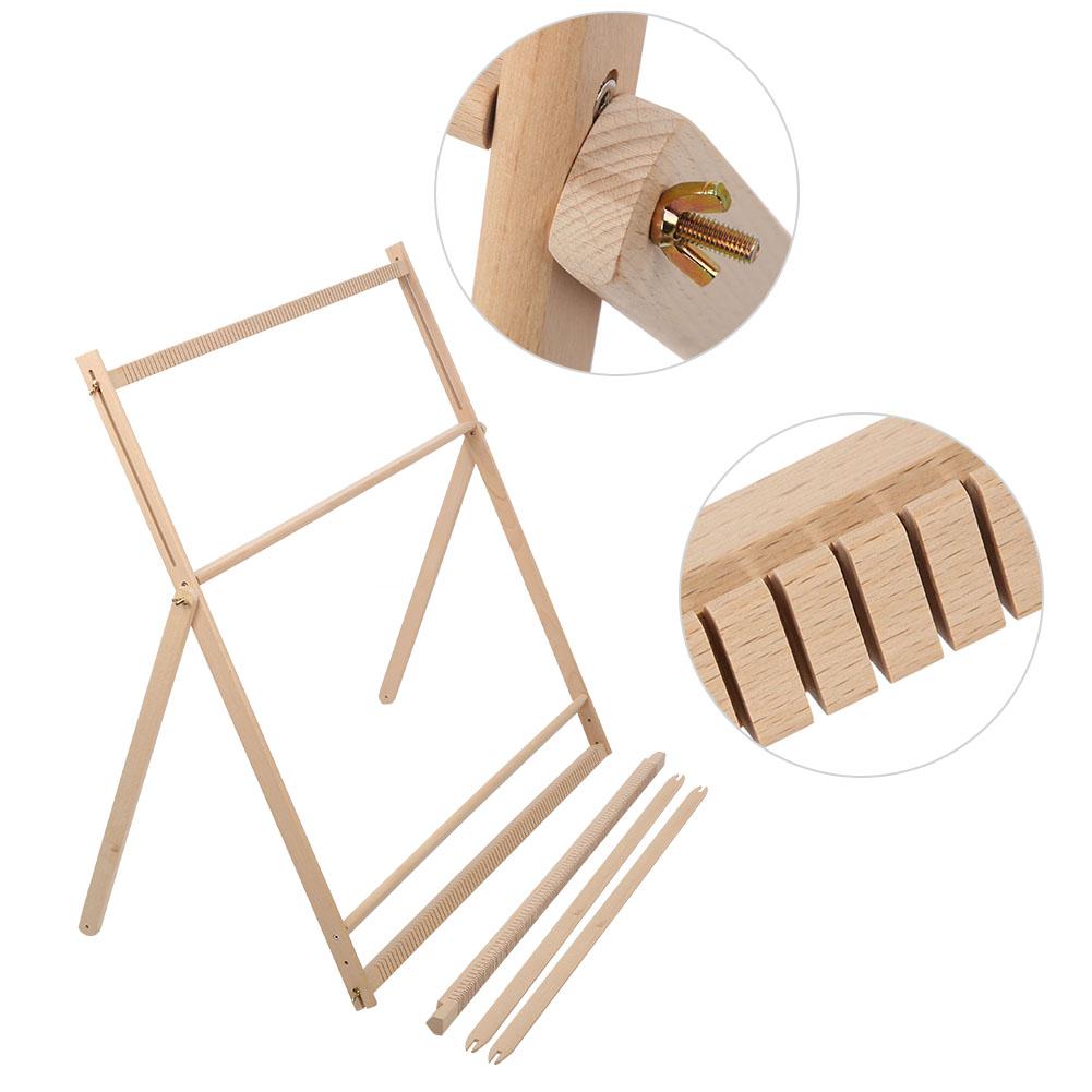 DIY Wooden Hand Weaving Machine Adjustable Bracket Tapestry Wool Knitting Tool