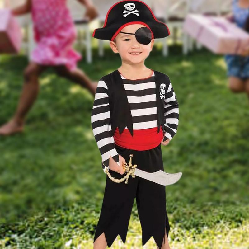 Boy Pirate Costume Cosplay Kids Pirate Accessories Cute Pretend Play Costumes Children Dress up for Halloween Role Play