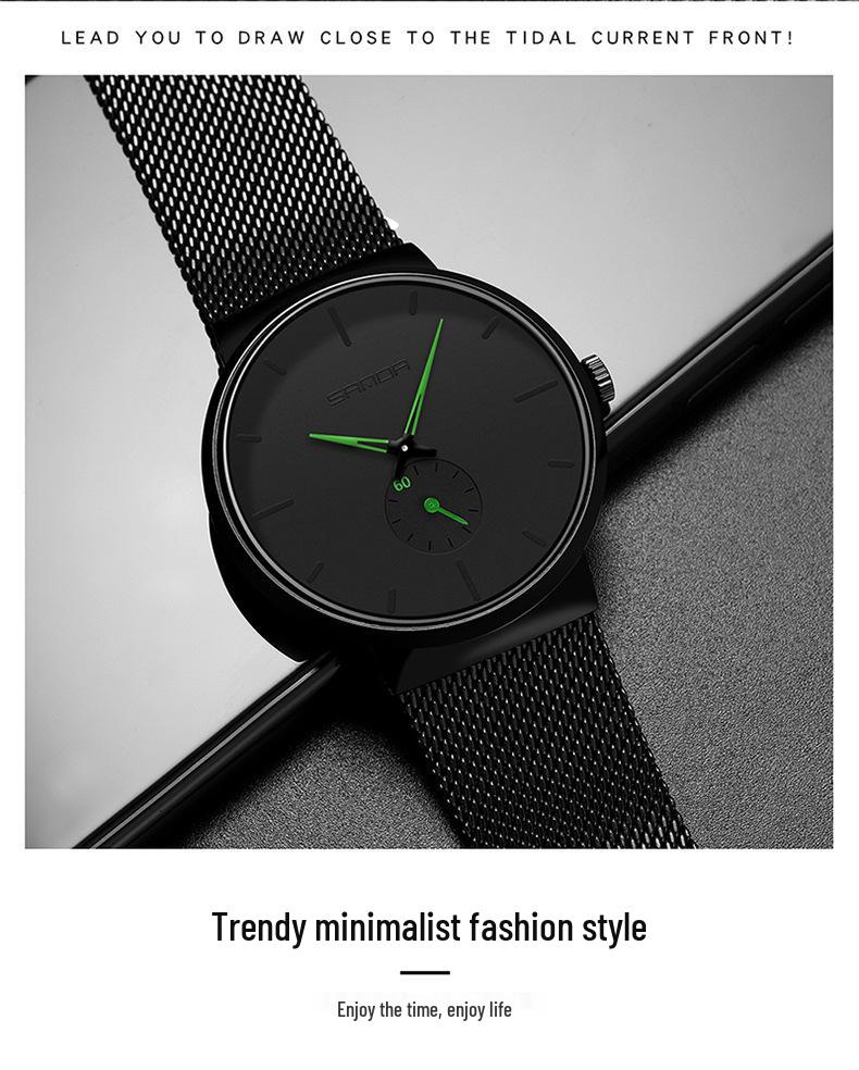 Sanda 1059 Wasserdichte Mesh-Armbanduhr Quarz für Herren und Damen