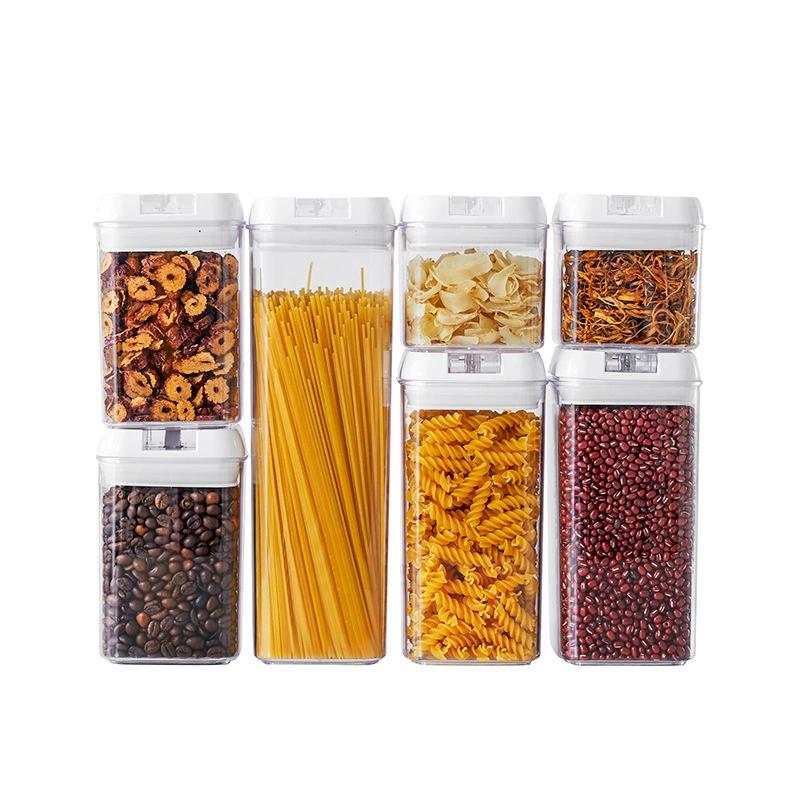 Recipiente de almacenamiento de alimentos transparente hermético para cocina y despensa