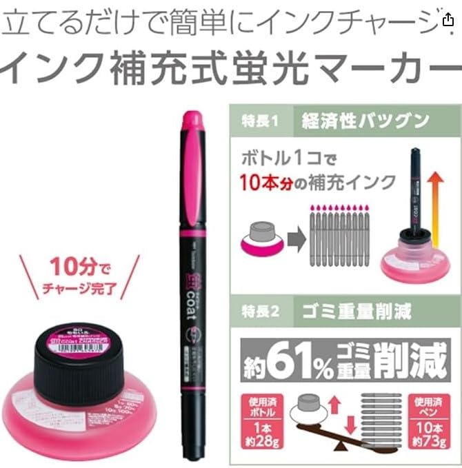 Tombow Pencil Fluorescent Kei Coat Twin Type Pen Polymer Coated 5 Pen, (Strong Tip! Lead), Colors, WA-TC5C